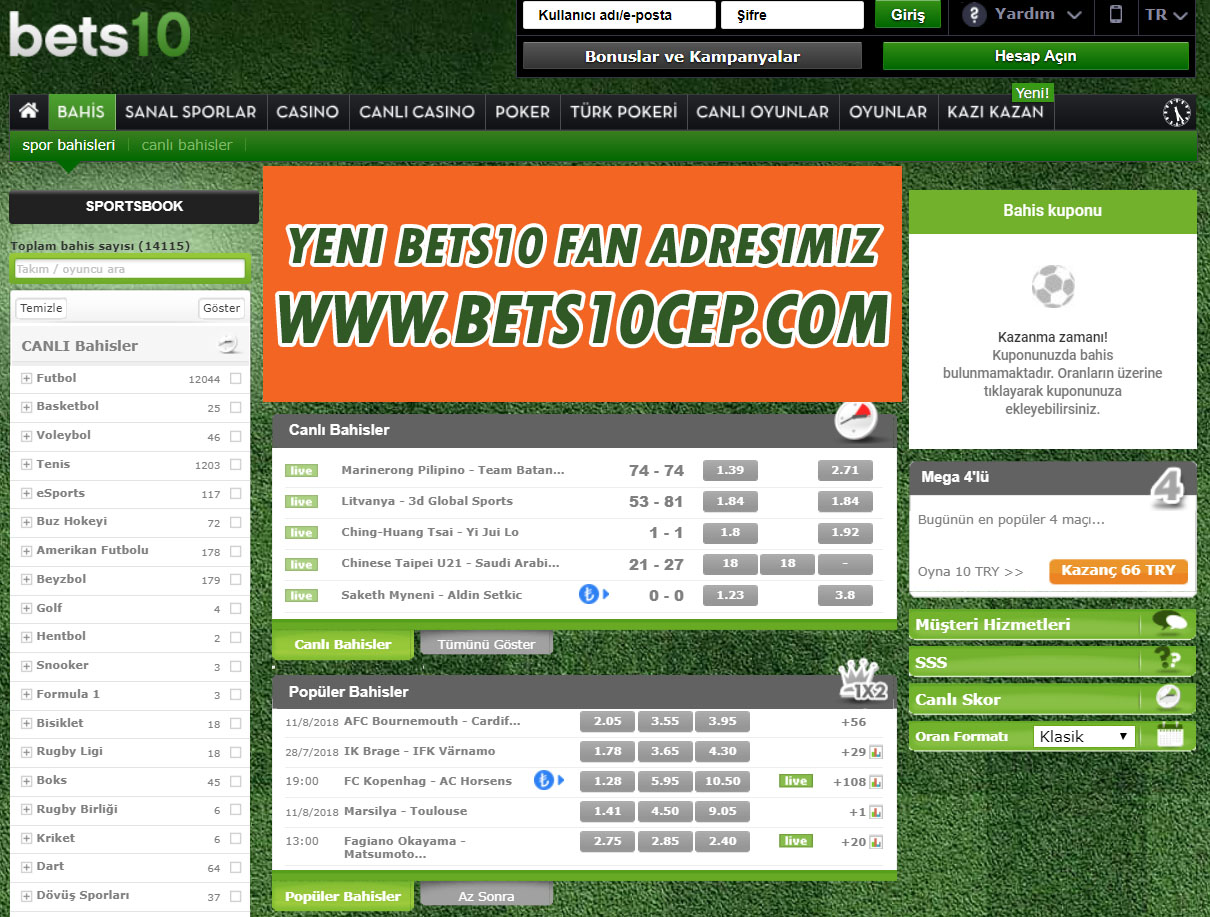 Bets10cep.com Yeni Bets10 Fan Sitesi Adresi